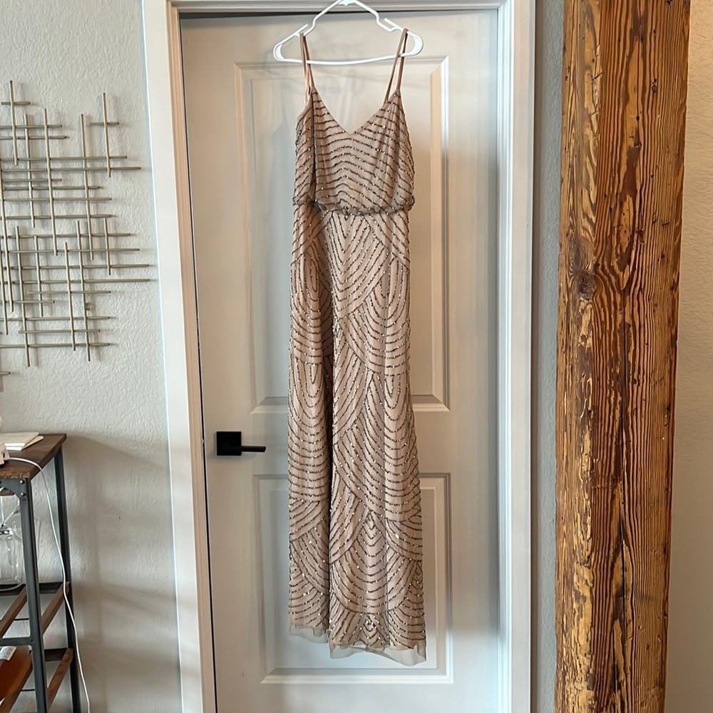 Glam, beaded full length dress